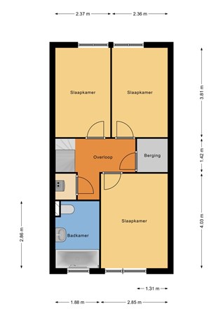 Floorplan - Chico Mendesring 477, 3315 WP Dordrecht